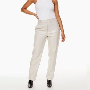 Babaton Mid Rise Vegan Leather Command Pant in Matte Pearl